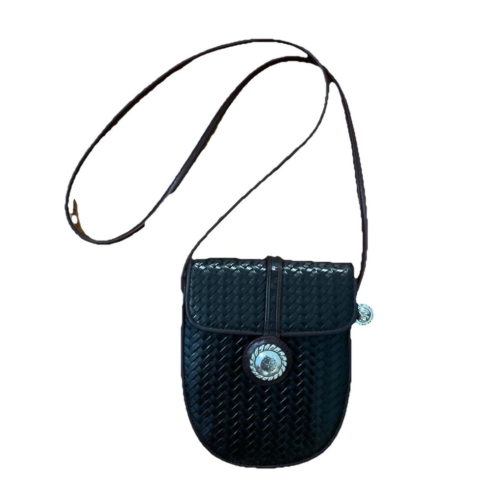 Vintage One World by Brighton crossbody bag in a rich dark brown colorway. This
